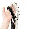 Faixa de Cabelo de Fita com Bolinhas Onduladas Estilo Francês de Alto Padrão para Mulheres Faixa de Cabelo com Temperamento Lenço de Seda para Prender o Cabelo Para Sair Acessório de Cabeça Versátil Tecelagem de Cabelo Presilhas de Cabelo