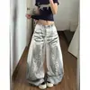 Jeans blancos desgastados rotos para hombre y mujer, nuevo diseño de otoño, corte holgado, pantalones de pierna ancha hasta el suelo