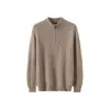 Suéter para Hombre de Cuello Medio con Cremallera 100% Lana Pura Hombres Grueso Cálido Casual de Negocios Tejido Invierno Nuevo Estilo