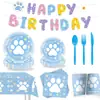 Transfronterizo Nuevo Lindo Tema de Pata de Perro Dopamina Suministros de Vajilla para Fiesta de Cumpleaños Decoración Colgante de Bandera Arreglo