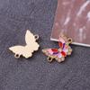 Estilo Nuevo Transfronterizo Estilo Ins Mariposa Colorida Pedrería Aleación Joyería Accesorios DIY Collar Pendientes Llavero Colgante