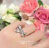 Anillo con gemas de lazo de Blancanieves, mariposa, chapado en oro de 18 quilates, conjunto de pendientes de circonita aplastada con mariposa