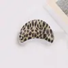 Pasador Grande con Estampado de Leopardo en Forma de Luna Transfronterizo para la Parte Trasera de la Cabeza, Pinza de Tiburón de Gama Alta, Accesorio Versátil para el Cabello
