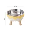 Mesa de comedor para gatos combinada, mesa para comida de mascotas, cuenco de acero inoxidable para gatos anti-derrames, accesorios para mascotas, envío directo de una sola pieza