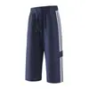 Calça de Verão Masculina Plus Size M-XL, Seda Gelada, Cropped, Nylon Elastano Alta Elasticidade, Casual, Respirável, Perfurada, Calça Esportiva