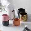 Vaso de cerâmica florido banhado a ouro padrão mármore personalidade simples criativo nórdico plantas verdes colorido redondo hidropônico suculentas