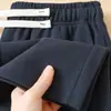 Calça Versátil da Moda Outono Unissex Wide-Leg Reta Emagrecedora Casual Longa