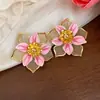 Pendientes Europeos y Americanos Transfronterizos Exagerados con Goteo de Aceite y Flor, Pendientes de Diseño Exquisito Vintage, Pendientes de Estilo de Lujo Ligero de Gama Alta