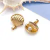 Acessórios para joias DIY, pingente de estrela-do-mar transfronteiriço, banhado a cobre com ouro real 18k, cravejado com zircônia, versátil para colares e pulseiras