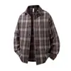 Camisa a cuadros de manga larga estilo retro americano de moda para hombres y mujeres, estilo callejero de primavera y otoño, corte holgado, camisa casual/cárdigan estilo Hong Kong para parejas