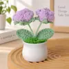 Ramo Pequeño de Punto Transfronterizo en Maceta Regalo para el Día del Maestro Producto Terminado Hilo Girasol Flor Artificial Decoración de Escritorio