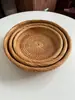 Cesta de frutas, cesta de armazenamento de rattan vietnamita, bandeja, prato de frutas redondo grande para sala de estar, lanches, doces, estilo japonês tecido de palha