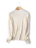 Suéter de punto de lana fina con patrón de espiga y cuello semi-alto para mujer, texturizado, corte ajustado, favorecedor, adecuado para primavera y otoño, ideal para ir al trabajo y como capa base