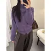 Cardigã de Tricô Estilo Coreano Transfronteiriço para Mulheres, Nova Moda Outono e Inverno de Alta Qualidade com Lapela Versátil, Solto, Modelador, Roupas Femininas com um Visual Elegante