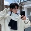 Cachecol Masculino de Inverno 2024 Novo Espesso Fashionável Estudante Versátil Estilo Coreano High-End Simples no Estilo Ins
