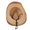 Chapéu de Palha Estilo Novo Ocidental Cowboy Transfronteiriço para Homens e Mulheres, Chapéu à Prova de Vento Colorido em Degradê da Moda Primavera e Verão, Chapéu Jazz, Chapéu de Sol