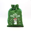 Bolsa de Regalo Navideña Verde al por Mayor Transfronteriza Bolsa con Cordón de Papá Noel Bolsa de Dulces de Nochebuena Bolsa para Manzanas Bolsa de Lino