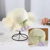 Chapéu de Palha com Proteção Solar para Meninas de Verão Chapéu de Sol de Princesa para Crianças Proteção Solar de Praia Chapéu de Pescador Ondulado Chapéu de Sol Tulipa