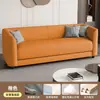 Sofá Simples e Minimalista em Couro Patinha de Gato para Apartamentos Pequenos, Salas de Estar, Casas de Aluguel e Barbearias, Adequado para Duas ou Três Pessoas