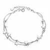 Pulseira Yihua Seiko Love Pulseira Clássica Estrela de Cinco Pontas Quadrada Redonda Prata Pulseira Linha Dupla Coração de Amor