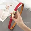 Cinto de Couro Feminino Kelly, Costurado à Mão, Elástico, Fivela Rotativa Sem Furos, Cinto Fino, Acessório Decorativo Versátil para Casacos, 1,8cm