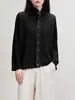 Moda Miyake Reductor de Edad Punto con Solapa para Mujer Otoño 2025 Nuevo Cárdigan de Punto Abotonadura Simple Holgado Chaqueta Corta Top