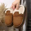 Otoño 2026 Nuevo Llegada Comercio Exterior Tallas Grandes Mujer Casual Cómodo Estilo Europeo Moda Peludas Pantuflas sin Cordones