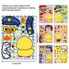 8 Pegatinas de Rompecabezas de Patitos Amarillos, Lindas Pegatinas de Cambiar Caras para Hacer Caras, Pegatinas de Dibujos Animados Impermeables para Manualidades