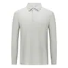 Camisa polo de manga larga de peso pesado, doble cara, de Lyocell mercerizado para primavera y otoño, con logotipo personalizado para ropa de trabajo de oficina empresarial con texto impreso