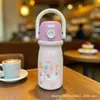 Taza de Viaje Transfronteriza Nueva y Elegante de Color Crema Acero Inoxidable 316 Termo para Llevar Gran Capacidad Portátil Taza para Niños Diseño de Dibujos Animados