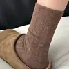 Calcetines Grues de Otoño para Mujer con Diseño Floral Vintage, Calcetines Holgados de Otoño e Invierno, Calcetines Antibacterianos Anti-Pilling Estilo Ins 7A, Venta al por Mayor desde Zhuji