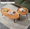 Mesa lateral para sofá de sala de estar de apartamento pequeño, mesa pequeña con patas de madera, mesa de centro redonda, mesa de centro pequeña, sala de estar simple nórdica seleccionada cuidadosamente