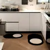 Alfombra de Casa Minimalista Tufted de Alto Nivel en Blanco y Negro, Felpudo de Baño, Alfombra Decorativa para Sofá de Sala de Estar