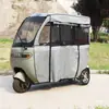 Toldo para Triciclo Eléctrico con Lona Integrada, Refugio de Lluvia para Triciclo con Cortinas Laterales, Toldo y Cortina de Lluvia Completamente Cerrados Impermeables Engrosados