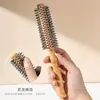 Peine de Madera de Loto con Pelo Rizado para Hombres y Mujeres, Peine Masajeador para Peinar la Cabeza con Flor de Pera, Peine para Peinar Flequillos de Corona Alta Esponjosa