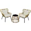 Alemanha 2026 Novo Modelo Conjunto de Mesa Pequena e Cadeiras de Vime para Varanda, Uma Mesa e Duas Cadeiras, Conjunto de Três Peças de Mesa de Café para Lazer ao Ar Livre