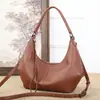 Bolsos de Cuero Genuino de Comercio Exterior para Mujer, Suministro Directo desde la Fábrica de Origen, Bolsos de Axila de Piel de Vaca Suave de Primera Capa, Diseño Simple, Gran Capacidad, Suministro al por Mayor