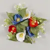 Porta-Velas Flor de Margarida Artificial para Dia da Independência Transfronteiriço Anel de Vela Decoração de Mesa de Jantar em Casa Festa de Feriado Ornamento
