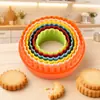 Juego de 6 moldes redondos para hornear, moldes de plástico para galletas, moldes para galletas, moldes para pasteles, moldes para galletas, moldes para hornear ...