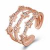 Anillo de estrella de tres capas con diamantes blancos simples y personalidad europea y americana, muy popular entre los amantes de la moda. Pulsera con anillo de cola de circón y diamantes.