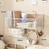 Estante de Pared para Dormitorio Litera de Estudiante Artefacto de Almacenamiento en Pared sin Taladro Cesta de Pared Montada en la Pared junto a la Cama del Dormitorio