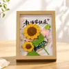 Regalo para el Día del Maestro: marco de fotos hueco con flores de hilo tejido, regalo creativo para maestros, decoración de escritorio de oficina