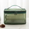Bolsa de cosméticos de malla gran capacidad bolsa de almacenamiento de maquillaje artículos de tocador bolsa de almacenamiento de viaje portátil logo impreso