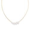 Enigma Estilo Coreano Nuevo Dongdaemun Collar de Perlas de Imitación Moda Minimalista para Mujer Cadena Cuadrada Personalizada Acero de Titanio Chapado en Oro de 18 Quilates