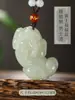 Venta Directa de Fábrica Xinjiang Jade Natural Auténtico Hetian Jade Blanco Colgante Pixiu con Garantía de Devolución de Dinero Colgante de Collar para Hombres y Mujeres con Certificado