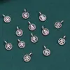 Plata de ley S925 pequeños redondos seguros felices accesorios vintage tinta negra accesorios material de cuentas hecho a mano DIY