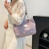 2025 Nova Moda Nacional Estampada Padrão Desenho Animado Grande Capacidade Bolsa de Ombro Moda Commuter Portátil Bolsa Tote Desenho Animado