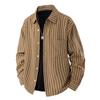 Camisa de rayas verticales de estilo japonés para hombre, nueva chaqueta informal holgada de manga larga de marca de moda transfronteriza de primavera y otoño de 2025