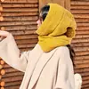 Conjunto de Gorro Balaclava e Cachecol para Mulheres, Gorro de Tricô Quente de Inverno para Proteger as Orelhas, Xale Cachecol Triângulo Estiloso para Mulheres