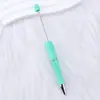 Plumas de Gel Creativas en Stock al por Mayor Cuentas Lindas para Ensartar DIY Bolígrafos de Tinta Bolígrafos de Cuentas Electroplateados UV Bolígrafos de Cuentas con Gradiente de Tres Colores